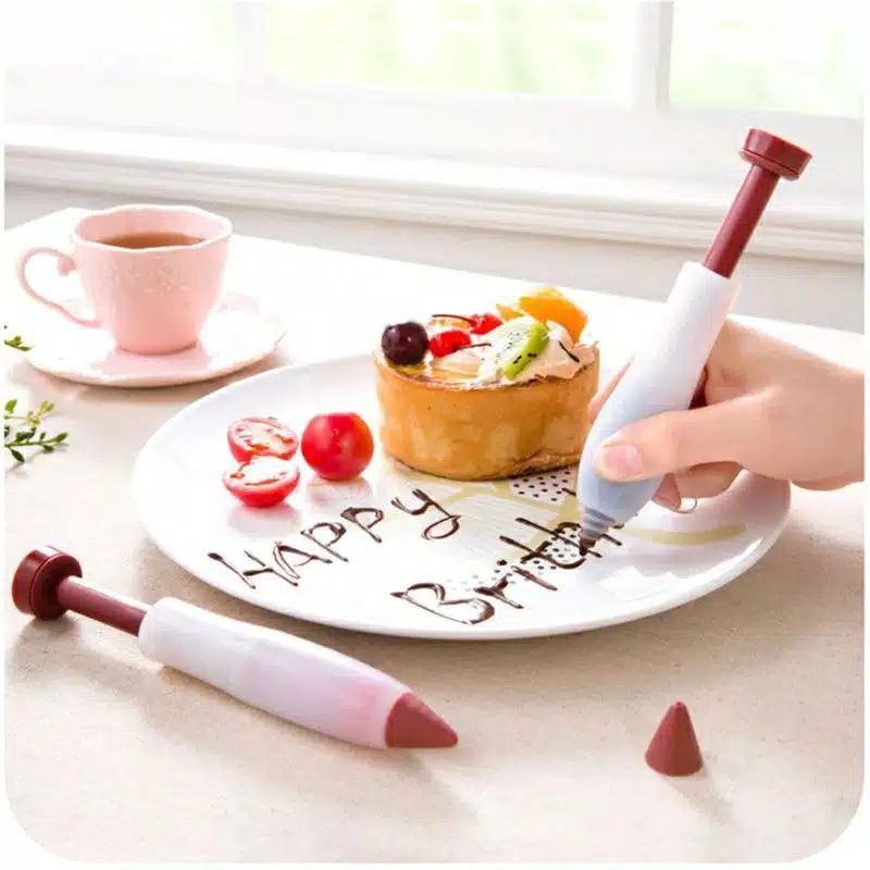 pena chocolate ( 1 pen + 4 macam ujung spuit)