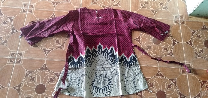 Batik Couple - Batik Couple Keluarga Busui Sania Ruffle Ori Ndoro Jowi Mowo  Maroon Batik Pekalongan
