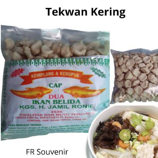 

500 grm Tekwan kering makanan instan Palembang + bumbu / tekwan frozen / tekwan palembang / vacum