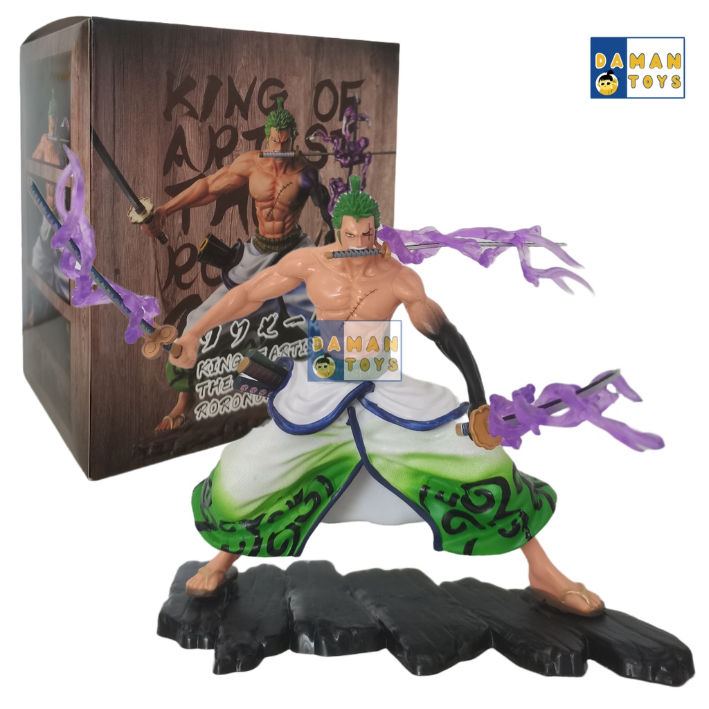 Action Figure Anime One Piece Roronoa Zoro Threeblade Patung Pajangan Koleksi