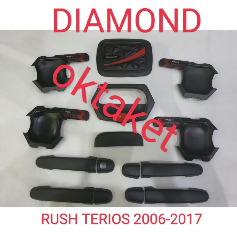 paket outer handle tank cover rush terios TRD 2007 2012 2015 2017 Trd Sportivo hitam