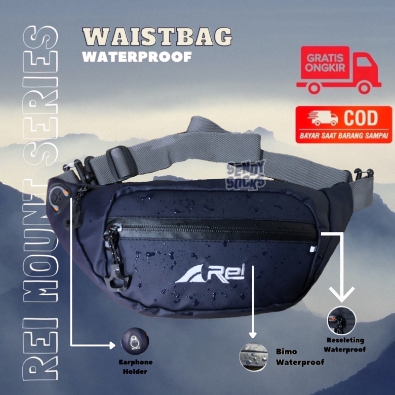 Kalibre 928029999 Tas Selempang Kecil Tas Hp Dompet Hp Anti Air Tas Selempang Pria Waterproof Waist 