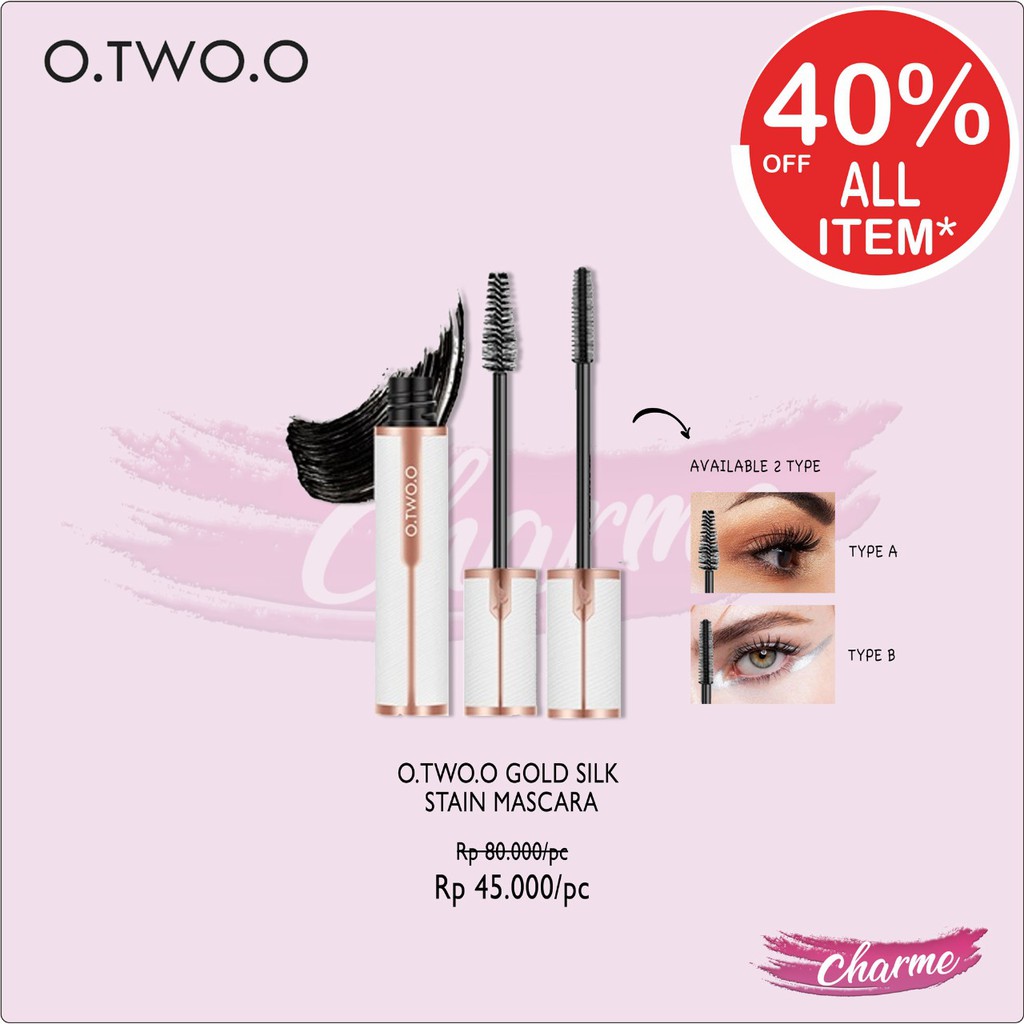 (READY &amp; ORI) O.Two.O Otwoo Gold Silk Stain Waterproof Mascara Maskara Thick Thin Curly Brush YG001