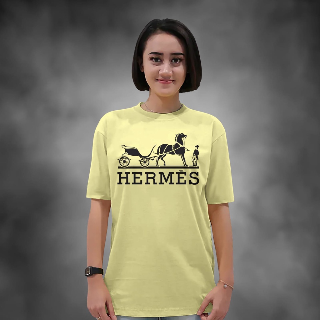 Kaos Wanita Lengan Pendek Hermess Warna Putih Atasan