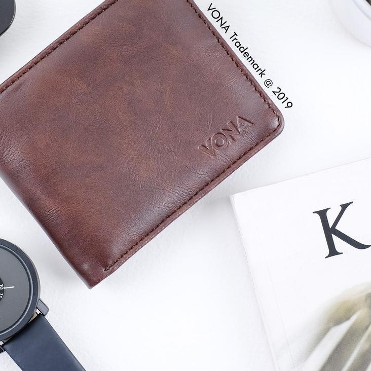 VONA Dompet Pria Lipat Kulit PU - Jet