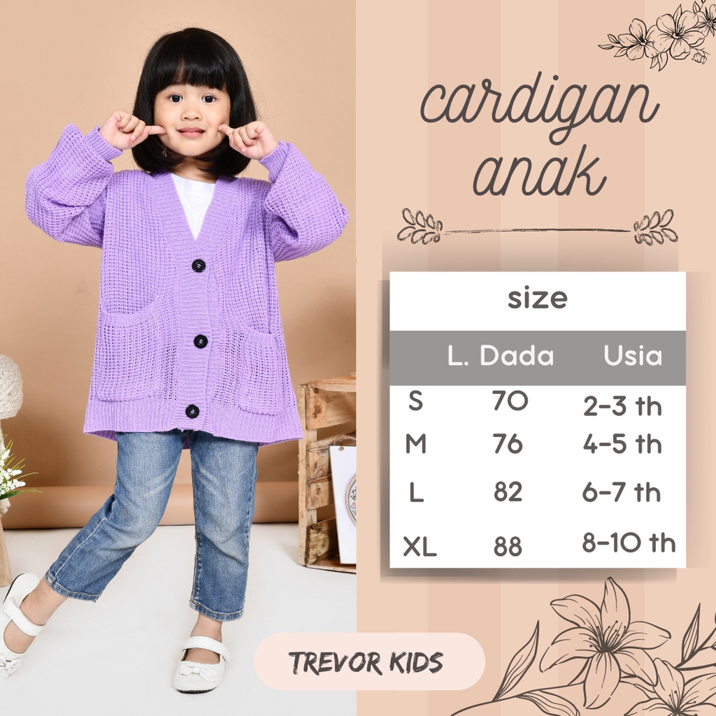 LOCY Sweater Cardigan Rajut Anak Usia 2-10 Tahun Rajut Halus Premium / Cardigan Rajut Anak Perempuan