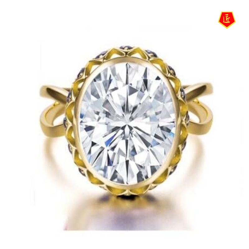 [Ready Stock]Elegant Graceful Gold Inlaid Sapphire Ring