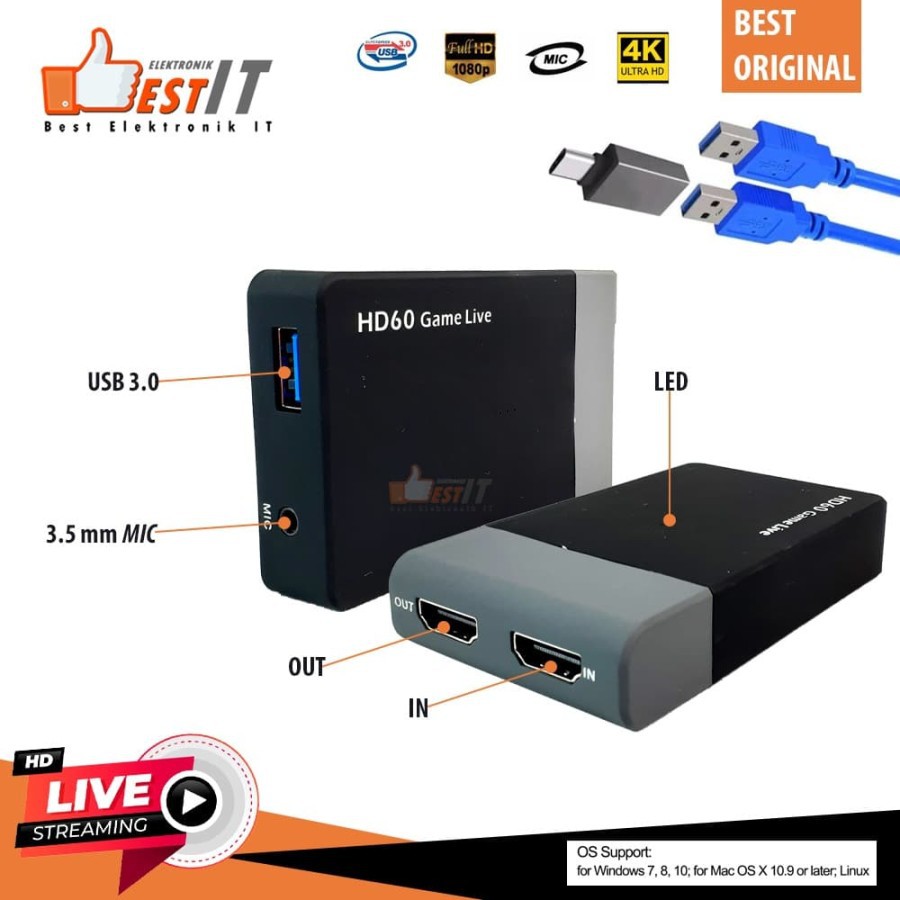 EZCAP HDMI Video Capture Usb 3.0 HD Game Live Streaming