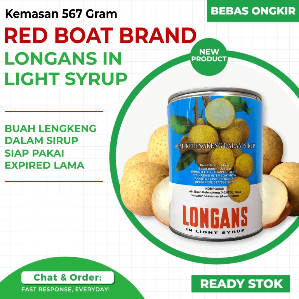 

Red Boat Longans Kaleng / Buah Kaleng / Lengkeng Longan Kelengkeng