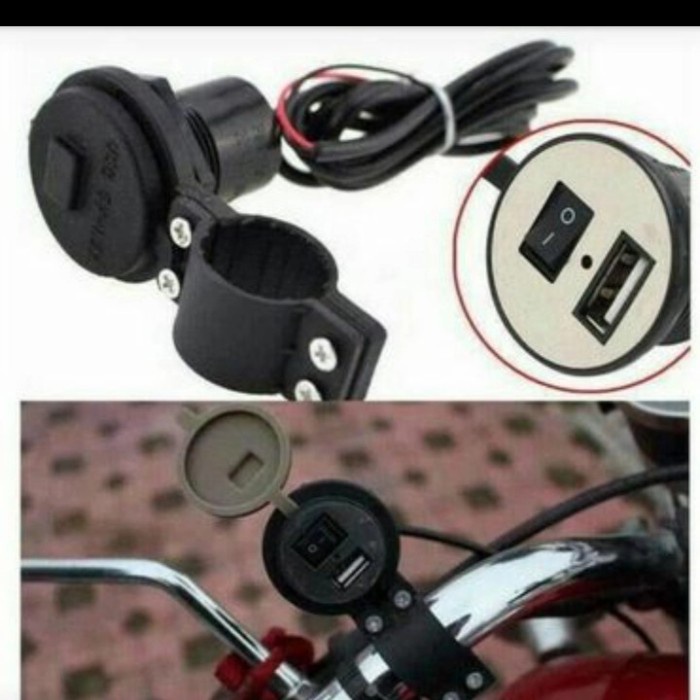 Charger motor USB Port Plug Adaptor Hp Stang AKI Motor Anti air 2.1A