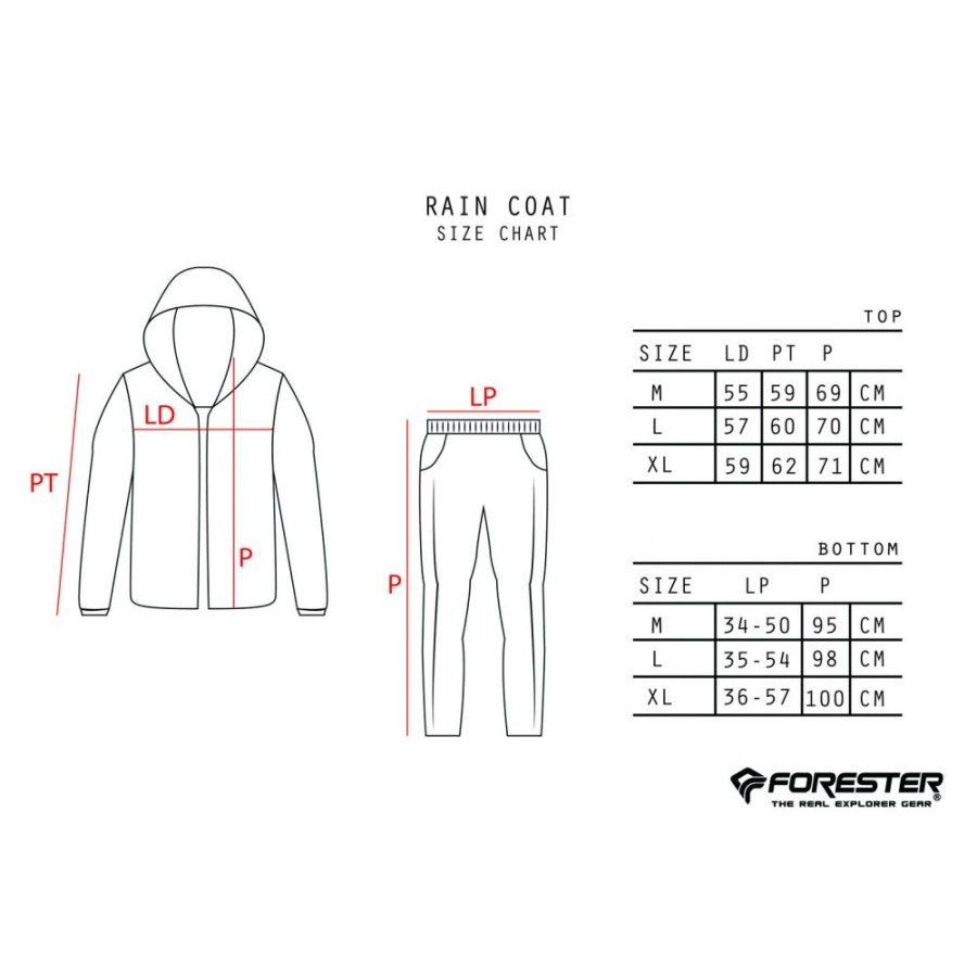 Jas Hujan Raincoat Forester RC 80018 Include Bag Cover