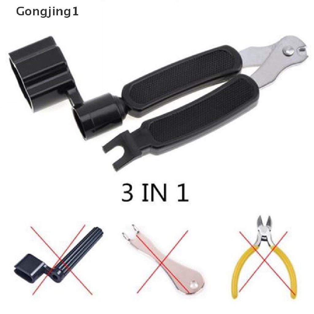 Gongjing1 3 in 1 Alat Pemutar Senar + Cutter + Pin Penarik Untuk Gitar Banjo Mandolin