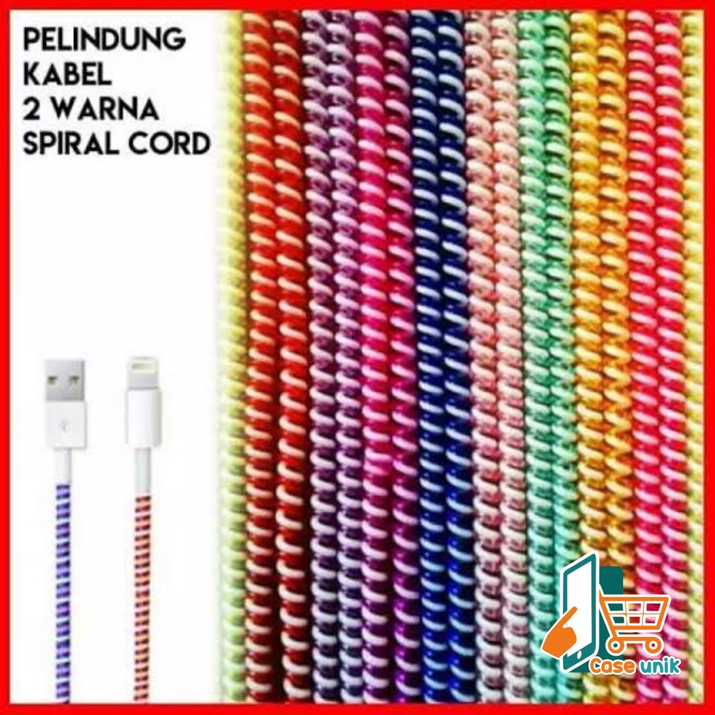 PELINDUNG KABEL 2 WARNA warni lilitan Charger spiral data cable / CORD PROTECTOR SPIRAL 2 TONE bahan bagus CS3395