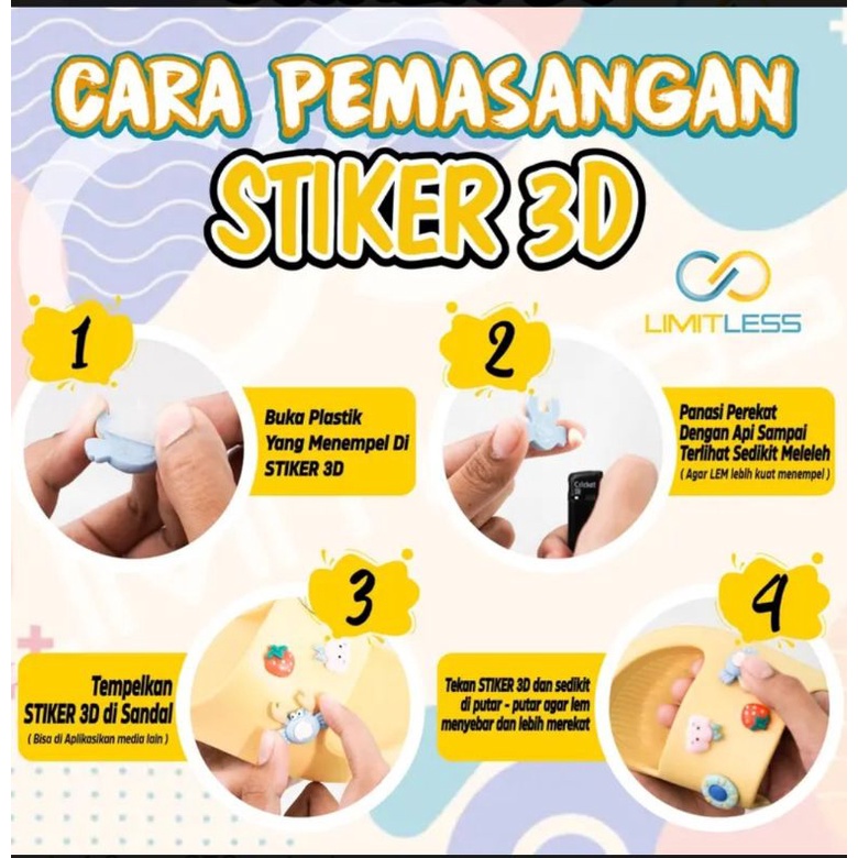 Stiker 3D Lucu Sandal Kekinian