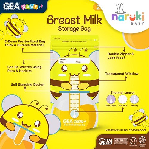 Gea Baby Kantong Asi 200 ml Breastmilk Storage 200ml isi 30 pcs