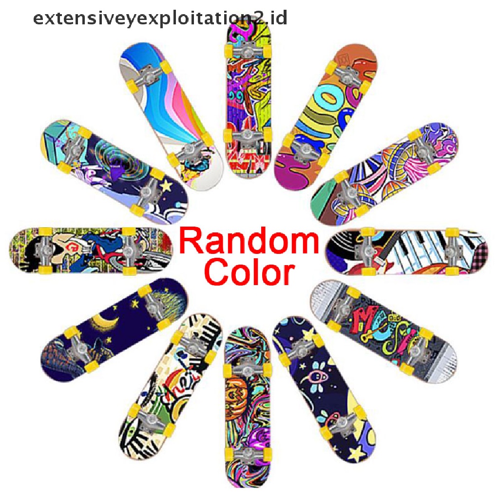 (Hotter) 1pc Mainan Skateboard Jari Mini Warna Random Untuk