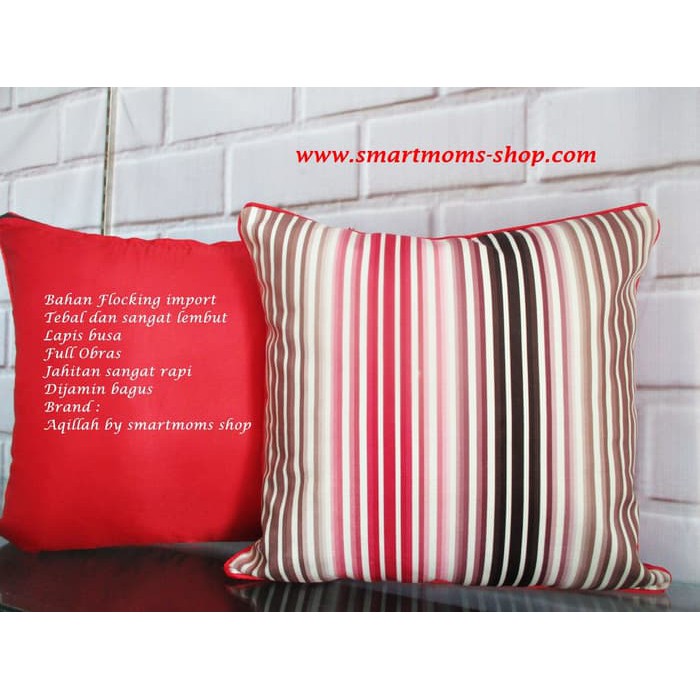 Dijual SARUNG BANTAL KURSI TAMU MEWAH MINIMALIS MODERN STRIPE BROWN Diskon