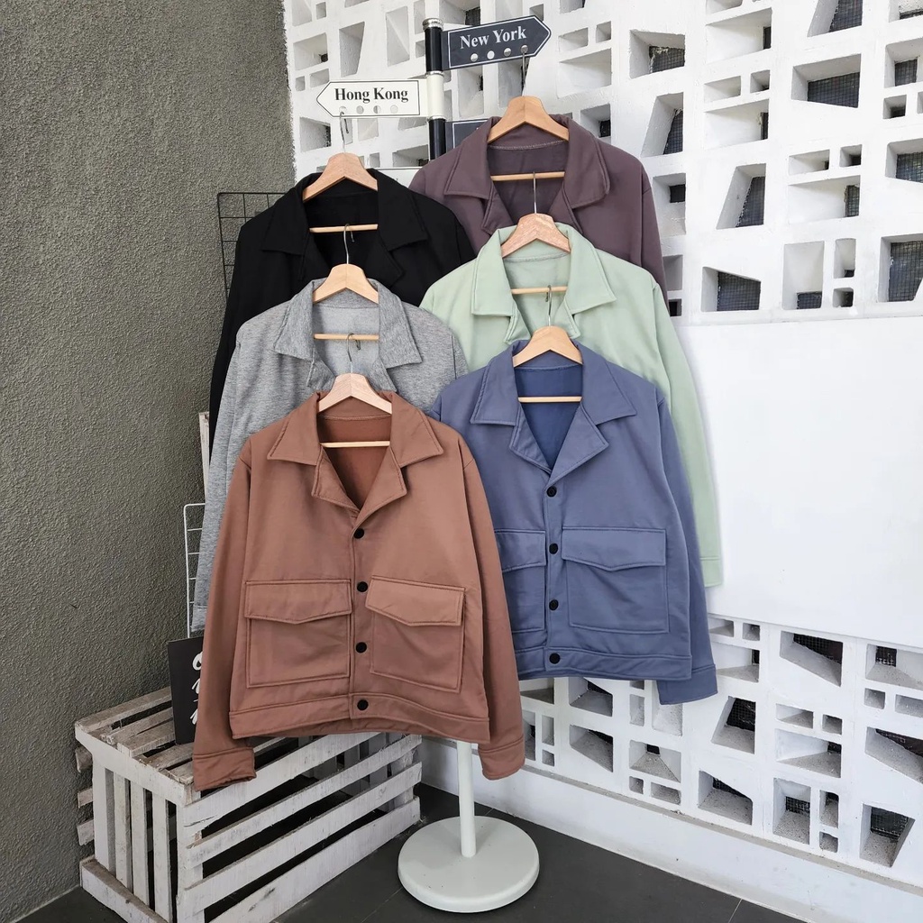 AGRA BUTTON Jaket Wanita Jaket Pria Outer Pria Outer Wanita Blazer
