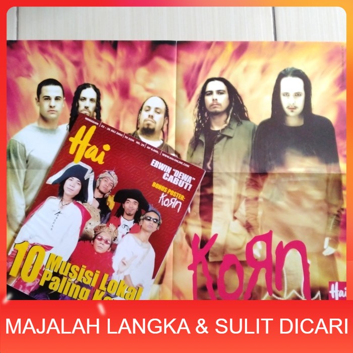 Majalah HAI No.29 Jul 2002 Cover SLANK + POSTER KORN Langka