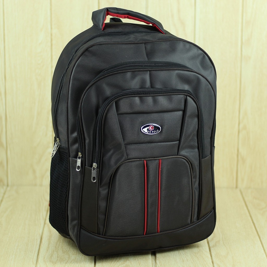 Tas Punggung Elite Polo Mikro Coklat Backpack Gendong Cowok SMP SMA Bahan Tebal Berkualitas Bagus