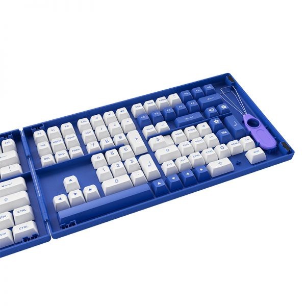 Akko Blue on White PBT Double Shot 197 Keycaps set ASA Profile