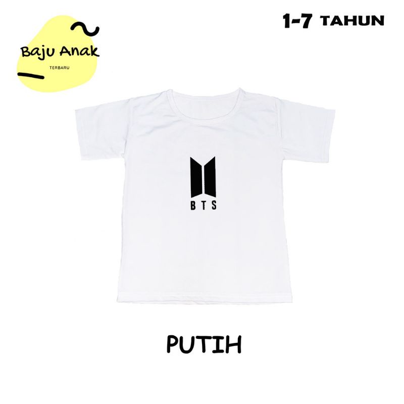 BAJU ANAK BTS CEWEK COWOK KAOS KATUN ANAK S M L XL PILIH WARNA