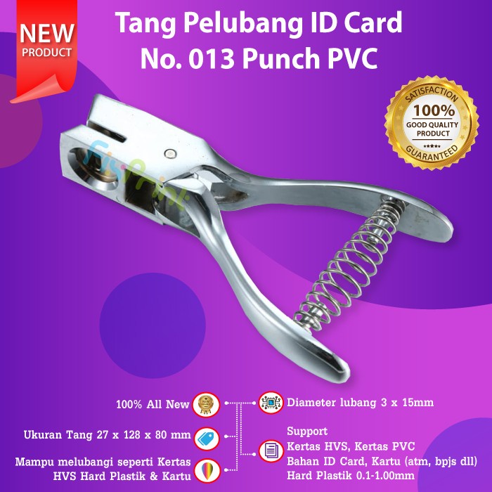 Tang Pelubang ID Card 2 In 1 Diameter 5mm Alat Plong Kertas PVC 5mm