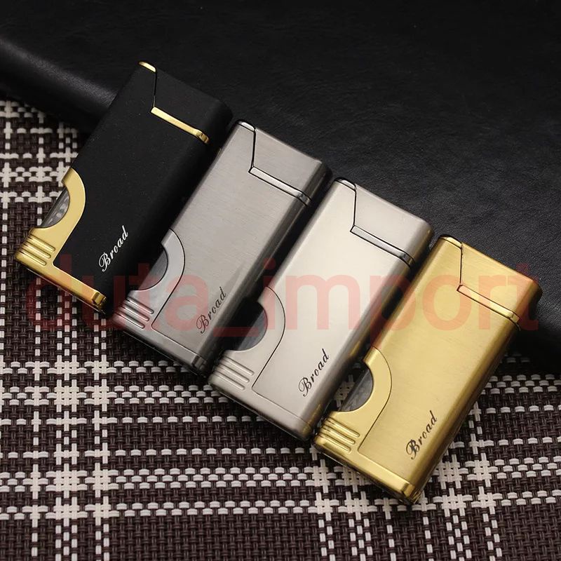 Broad Korek api Gas single Jet lighter/ 1 api biru slim portable dengan jendela gas