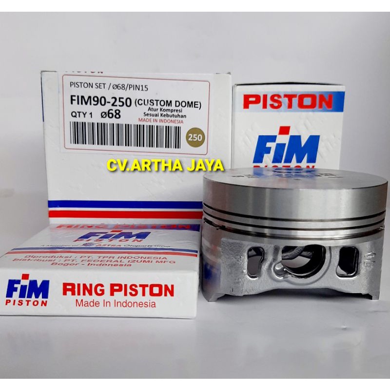 PISTON KIT FIM FIM90 CUSTOM DOME MENTAH ( 65,5 / 66 / 66,5 / 67 / 67,5 / 68 ) ( PEN 15 / PIN 15 )-2