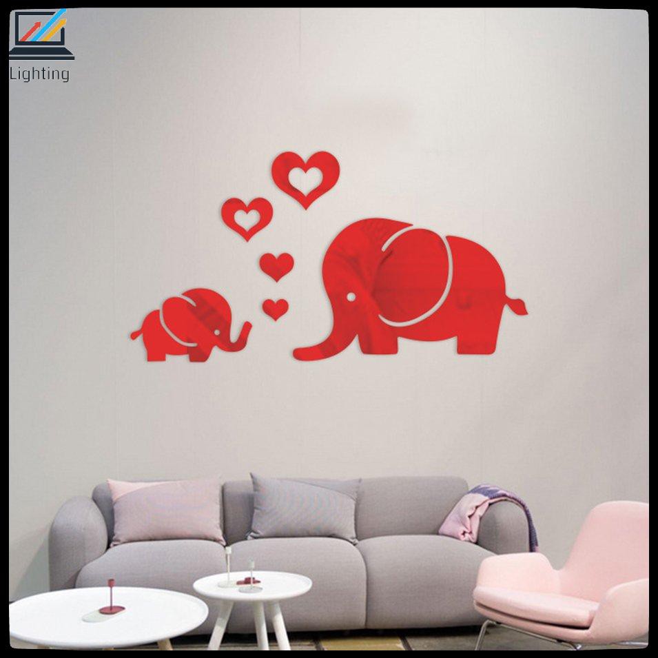 Diy Stiker Dinding Dengan Bahan Akrilik Mudah Dilepas Gambar Kartun Gajah 3d Untuk Dekorasi Rumah Shopee Indonesia