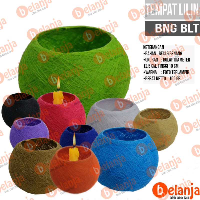 Tempat Lilin Benang Bulat dekorasi ttakan lilin