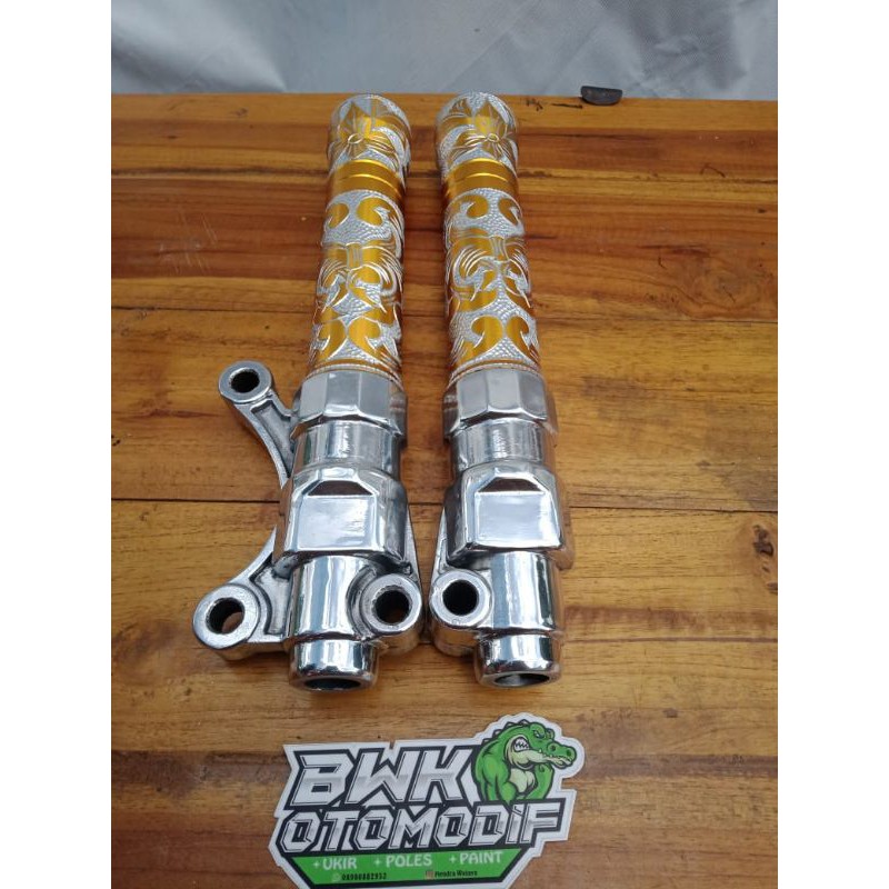 bottom shock metic variasi ukir+as shock metik komplit