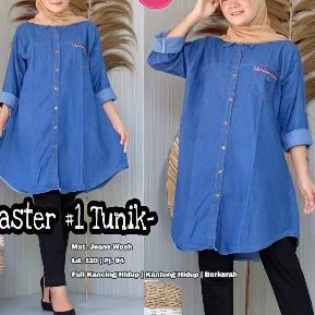 [⚡TOK SIAP 【COD】]Tunik Jeans Wanita Dewasa Terbaru 2022 Kekinian Import Harga Murah Model Jumbo Bord