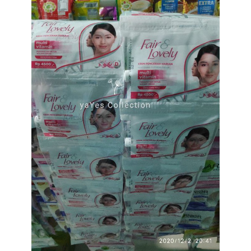 Glow &amp; Lovely Fair krim pencerah Facial Foam PCS sachet Face Wash Cuci Muka Multivitamin Cream UVA UVB