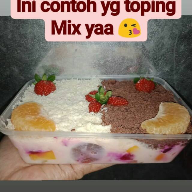 

Salad buah segar toping keju coklat cup 650ml