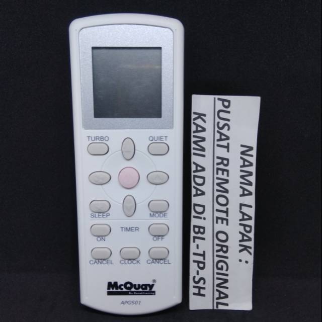 REMOTE REMOT AC MC QUAY APGS01 ORIGINAL ASLI POWER PINk