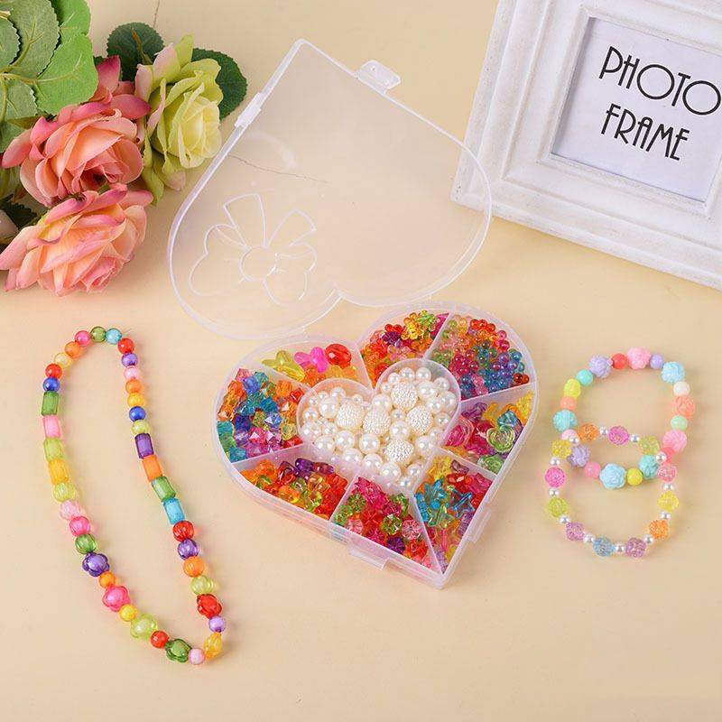 DIY Beads Toys for Kids Children Handmade Necklaces Bracelets Jewelry Making Beads Kit Set Girl