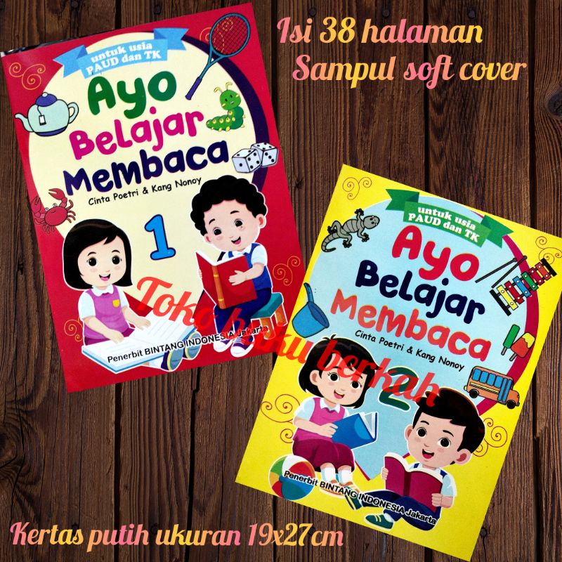 buku ayo belajar membaca 1&amp;2 38 halaman (19x27cm)