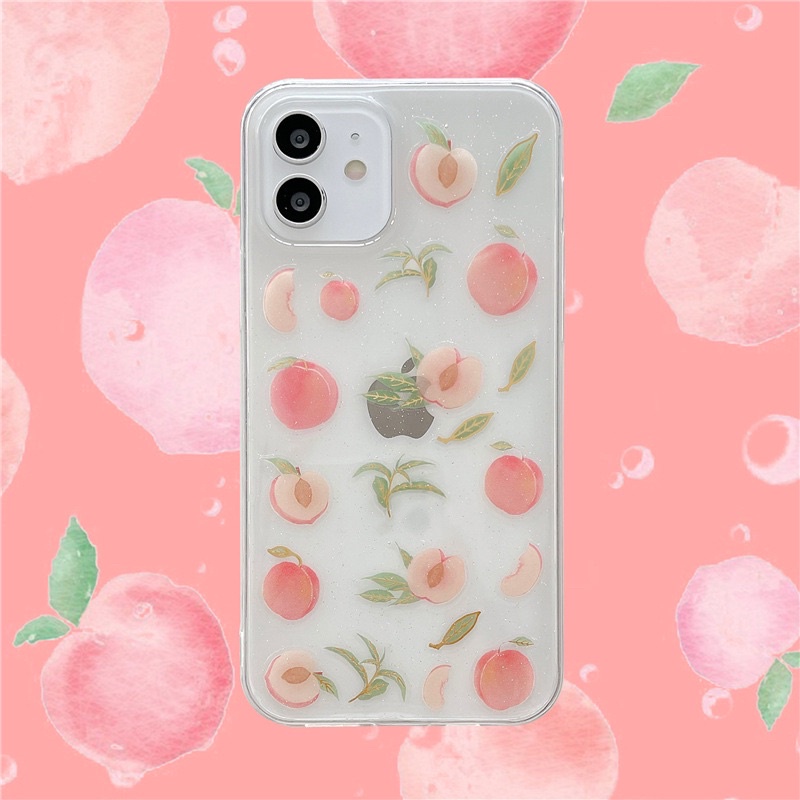 Peach Glitter Case Samsung Zflip 4 3 2 A11 A22 A53 A72 A73 A52 A52 A33 A13 A12 A50 A71 A51 A01 A02 A02s A03 A03s