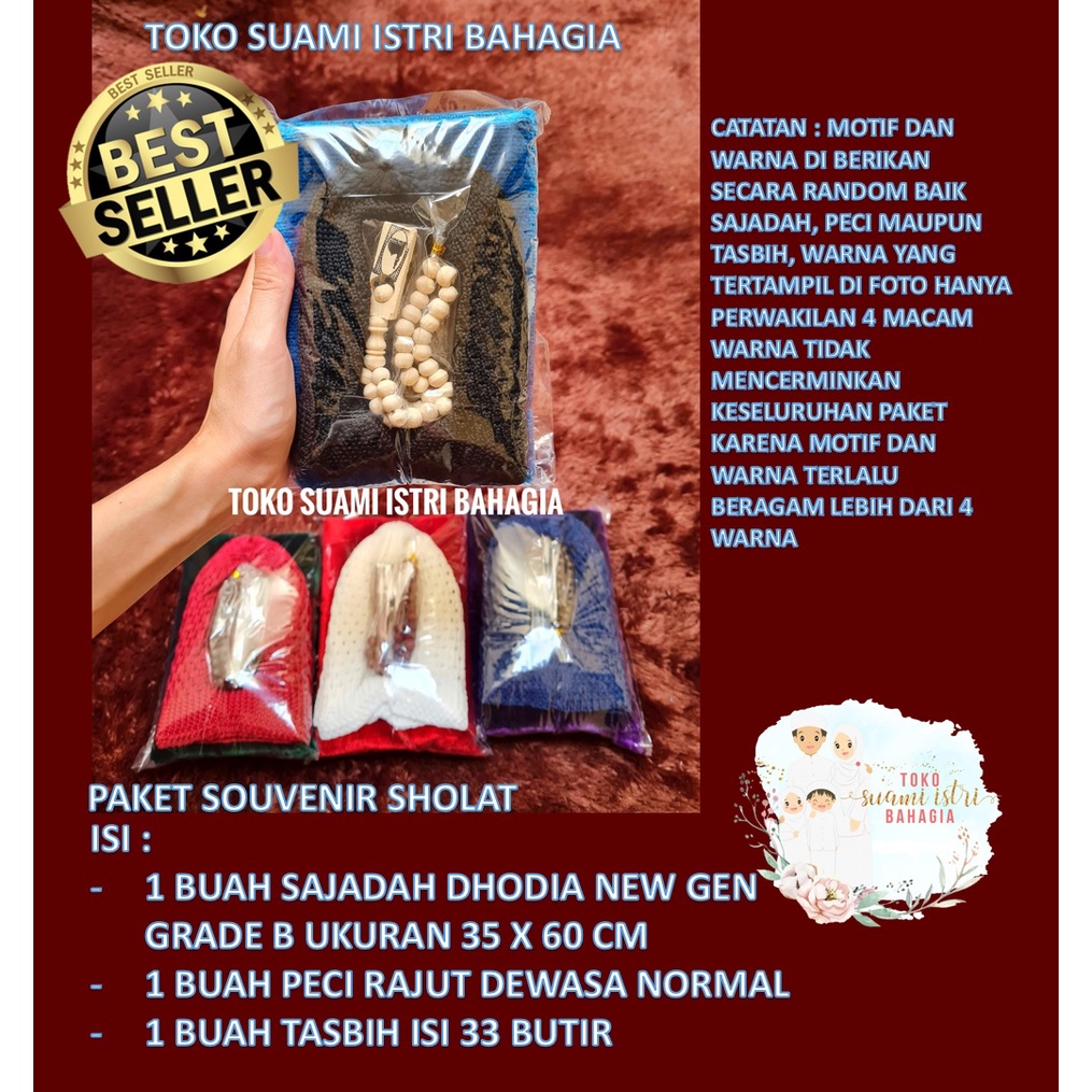 Paket Bingkisan Souvenir Sajadah Shalat Toko Suami Istri Bahagia Murah Tahlilan Tasyakuran