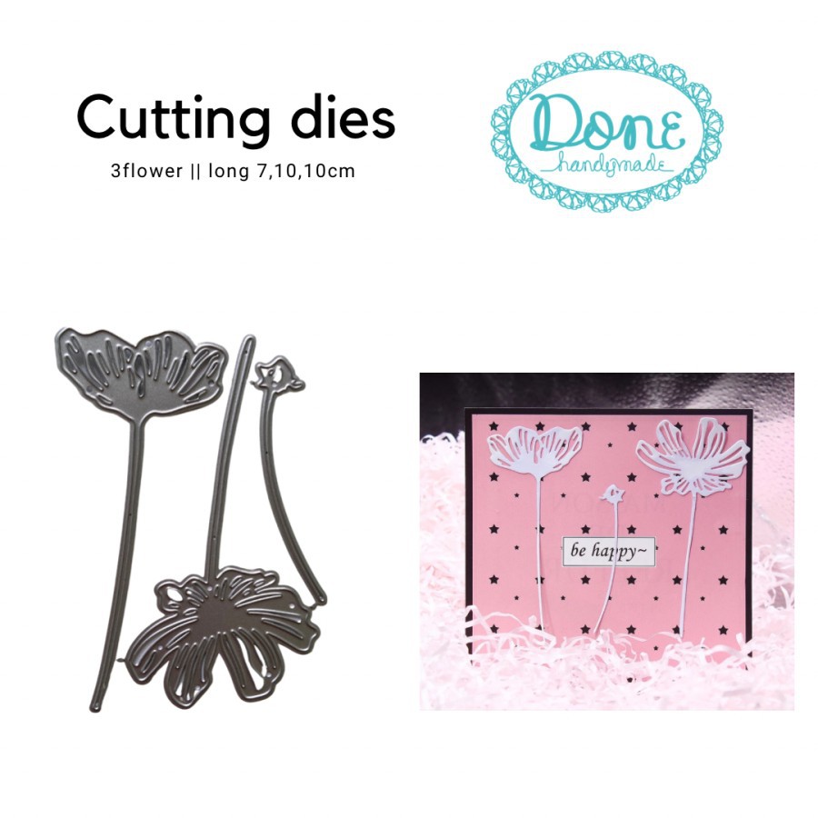 Cutting dies pisau potong flower shape bunga tangkai DHPATTERN