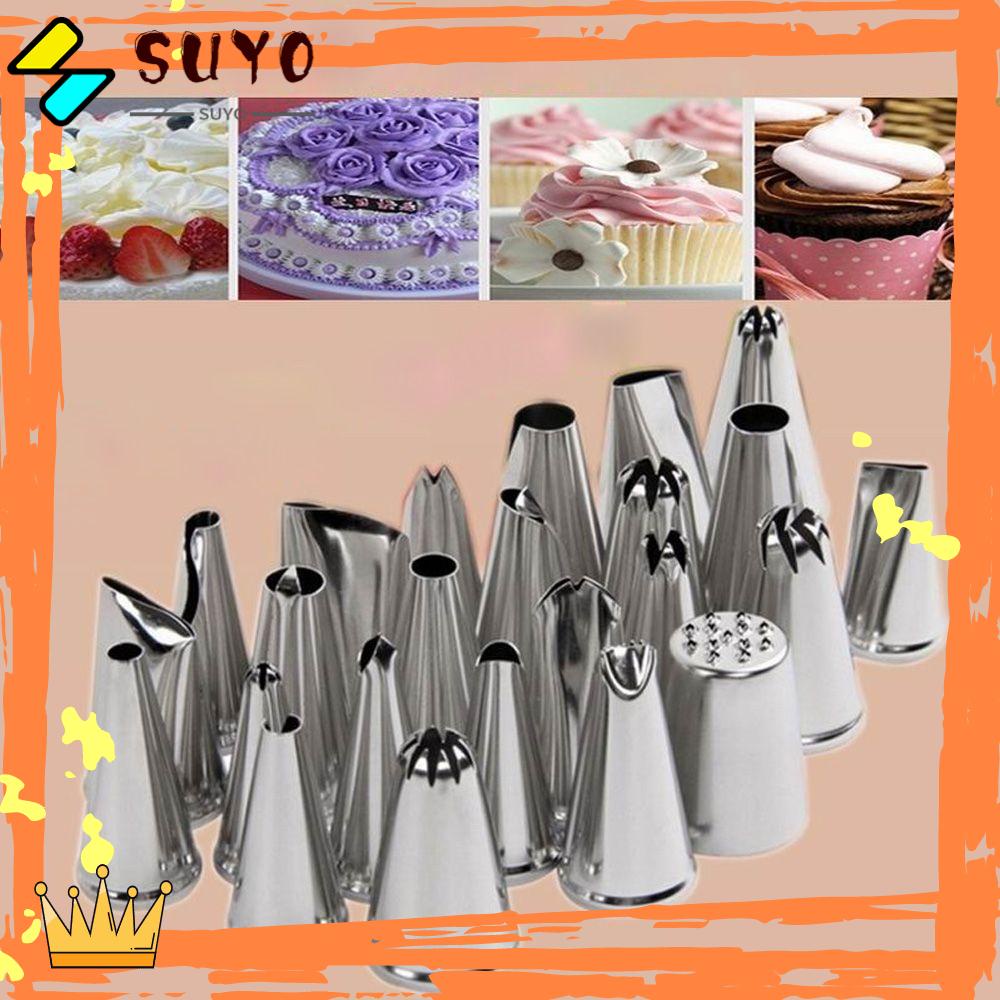 Suyo 10pcs / set Spuit Piping Icing Bentuk Bunga Untuk Dekorasi Kue