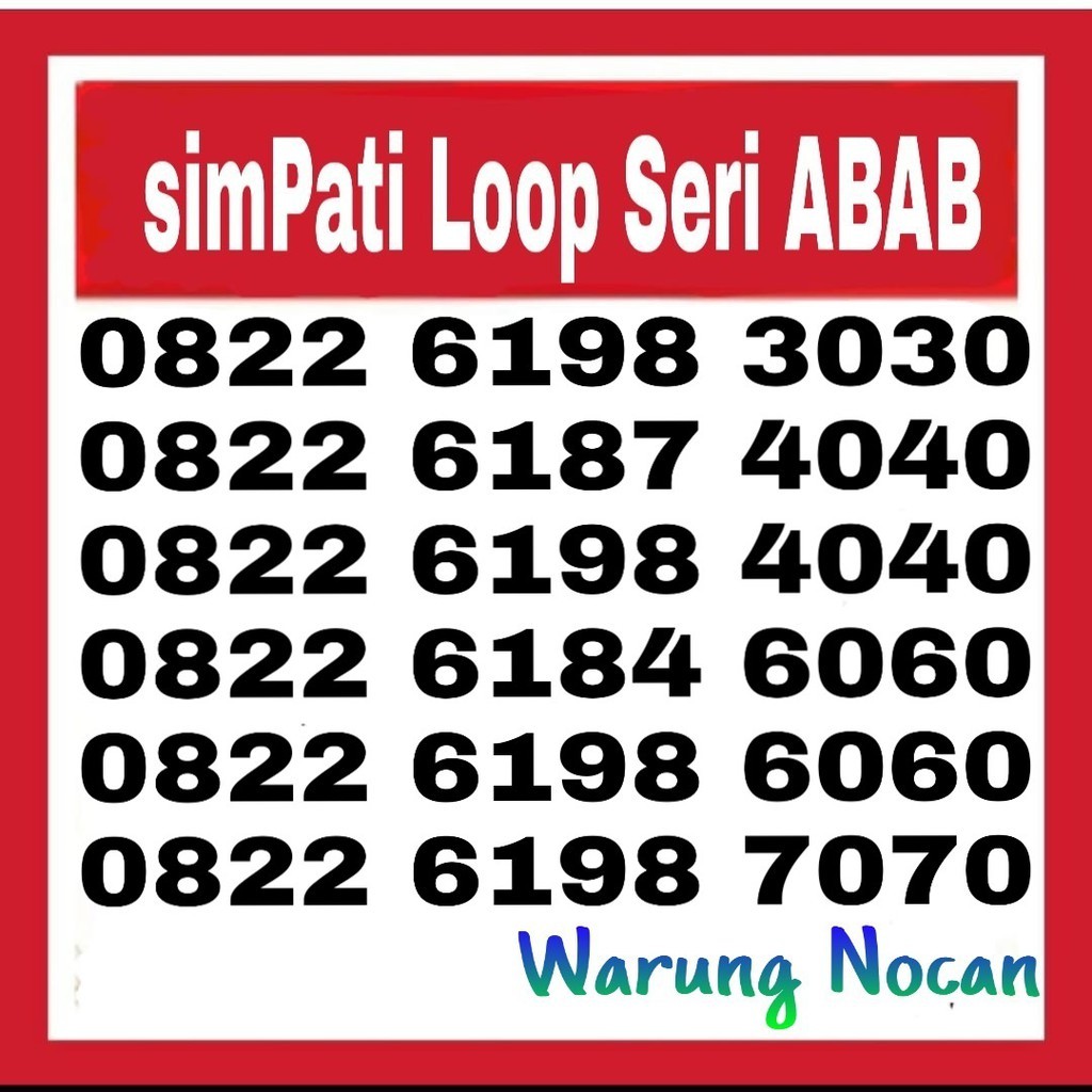 Nomor Cantik Seri Simpati 4G Telkomsel Combo Sakti17GB+UL APPS/Rp76rb/30hr