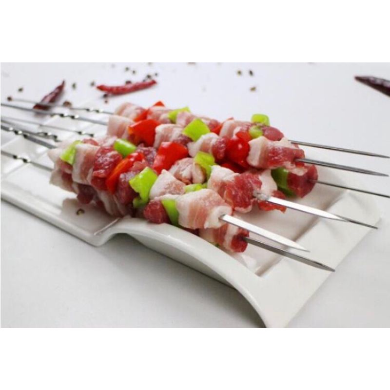 COD SM88 tusuk sate GAGANG STAINLESS BBQ TUSUK SATE STENLESS ALAT TUSUK SATE BBQ SKEWER BBQ