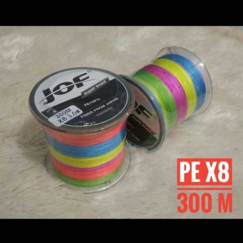 Senar pancing PE JOF 300 meter Multicolor Japan