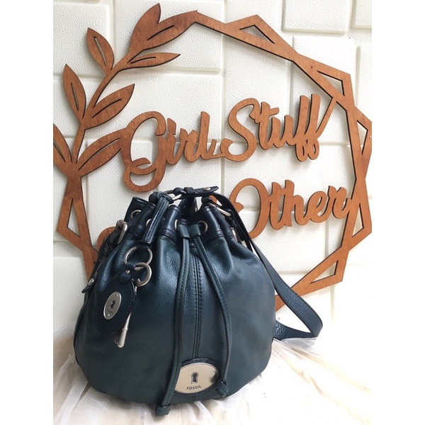 Preloved Fossil Maddox Drawstring Navy