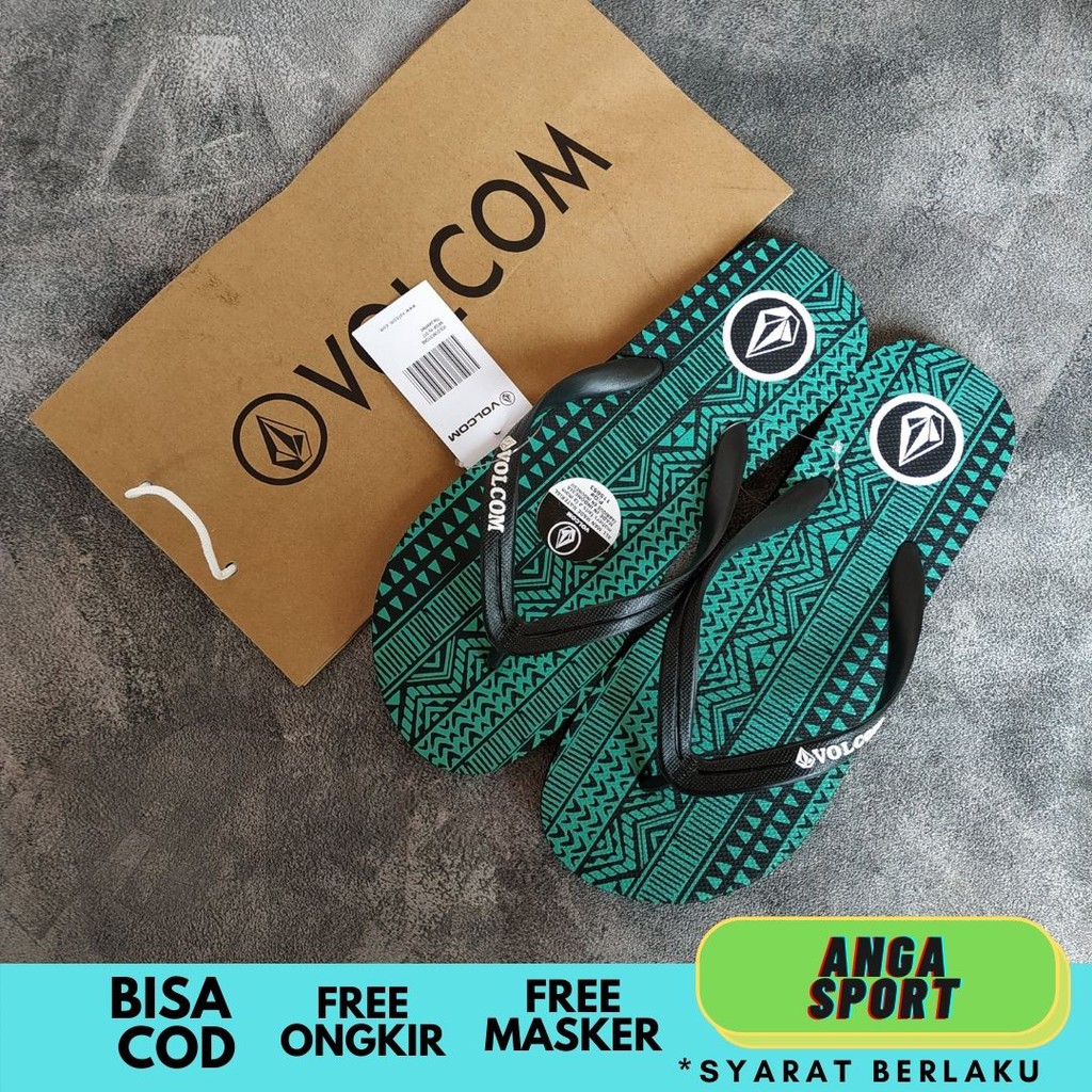 SANDAL JEPIT PRIA VOLCOM SENDAL KASUAL DISTRO COWOK MOTIF SURFING SANTAI