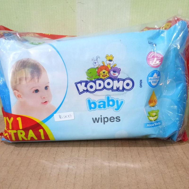 KODOMO BABY WIPES BELI1 GRATIS1 RICE MILK, ALOEVERA @50SHEET