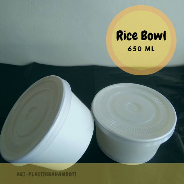 Rice Bowl / Paper Bowl Plus tutup 650 ml