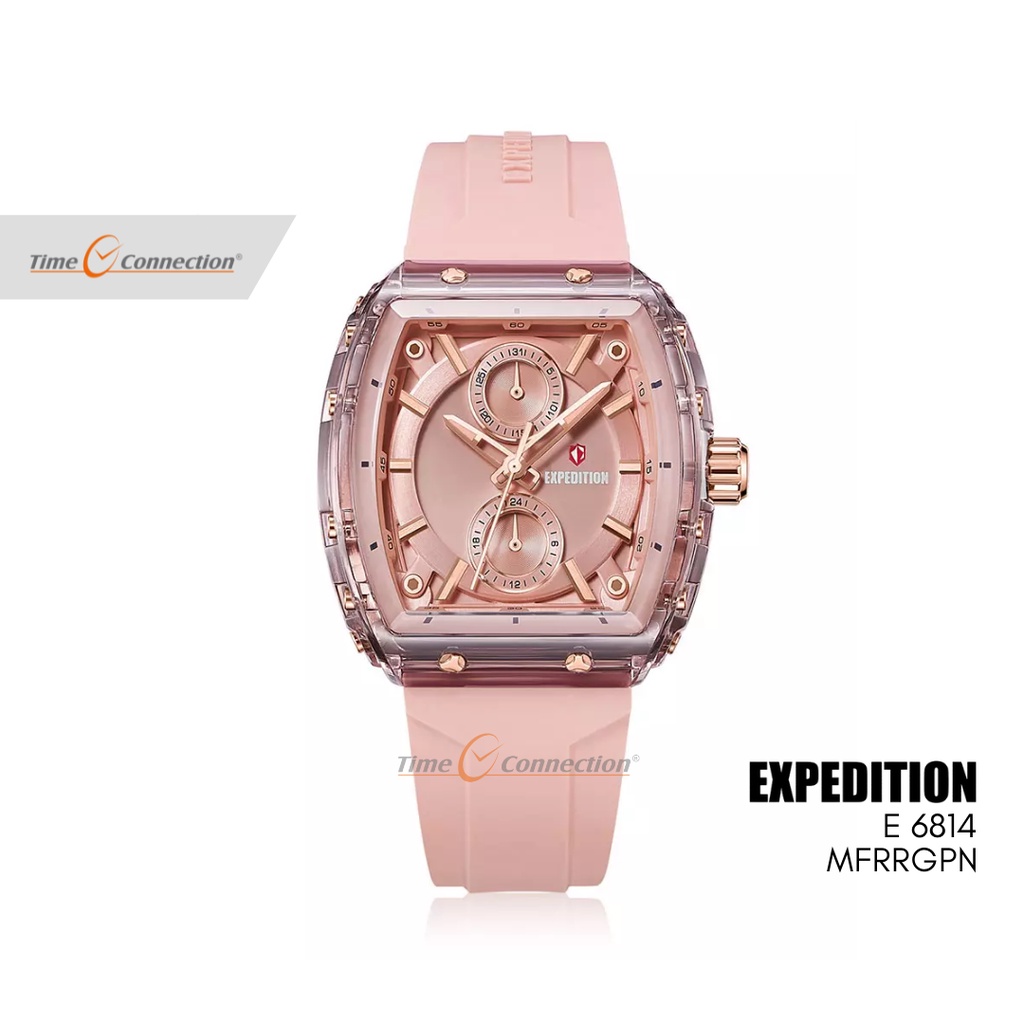Expedition E 6814 MFRRGPN Pink Original / Jam Tangan Wanita Pria Karet / Pink Rubber MF RRGPN